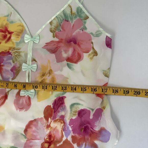 Y2K Camisole Blouse Sheer Floral Romantic Coquette Sexy Babydoll M - Picture 8 of 9